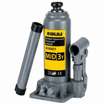 Домкрат гідравлічний пляшковий mid 3т H 180-350мм SIGMA (6105031)