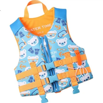Детский спасательный жилет WATERTIME, плавающий жилет для купания, спасательный жилет для малышей, надувное снаряжение для плавания без надувных элементов, с изображением ныряющего медведя, размер M.