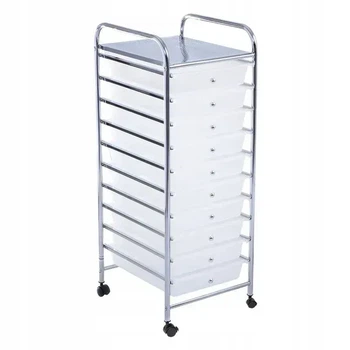 Мобильный органайзер с 10 ящиками, 33×37×86 см, белый Costway