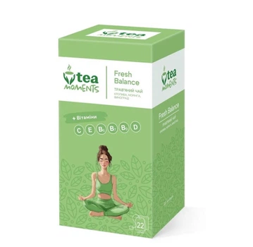 Чай травяной Tea Moments Fresh Balance Свежий Баланс 22 саш по 1.8 г + Витамины, крапива, моринга, виноград