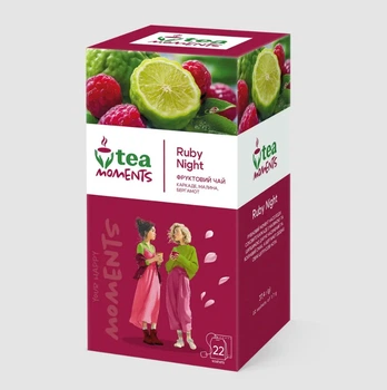 Чай фруктовый Tea Moments Ruby Night Рубиновая ночь 22 саш по 1.7 г каркаде, малина, бергамот