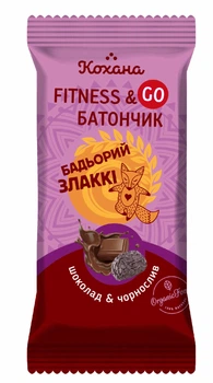 Батончик злаковий Fitness & Go Бадьорий Злаккі Кохана 40 г Шоколад чорнослив