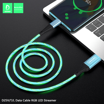 Кабель USB-A – Micro USB Denmen D25V, 2.4 А, LED-індикатор