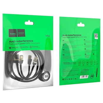 Кабель RJ45 Hoco US02, 1 м, черный