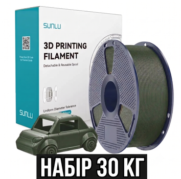 PETG SUNLU Зеленый Оливковый на катушке 30кг филамент пластик для 3D принтера