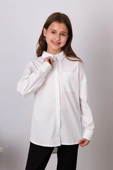 Шкільна блузка для дівчинки Mevis 5892-01 білий 134