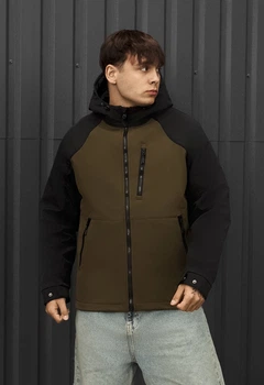 Куртка Мужская Стаф Демисезонная Черная Хаки Staff Black & Dark Khaki XL (402742)