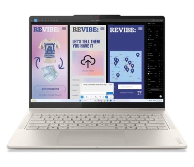 Ноутбук 2-в-1 Lenovo Yoga 7-14 (83JQ00G1PB), Intel Core Ultra 5 226V / 14″ / Touch / OLED / RAM 16 ГБ LPDDR5x / SSD 512 ГБ / Intel Arc 130V / Windows 11 Home / Бежевий
