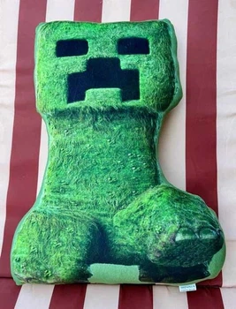 Подушка игрушка Крипер Minecraft 3D плюшевая декоративная 50 см