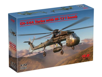 Сборная модель ICM вертолета Sikorsky CH-54A Tarhe с бомбой M-121 — масштаб 1:72 (72002)