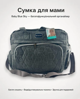 Сумка-рюкзак для мами Baby Blue Sky сіра