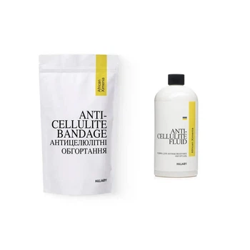 Набор Антицеллюлитные обертывания + жидкость с маслом ксимении Hillary Anti-cellulite African Ximenia (6 процедур)