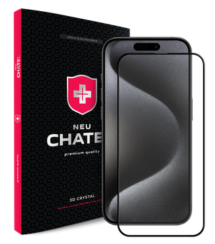 Захисне скло NEU Chatel Corning Gorilla Glass з сіточкою для iPhone 15 Pro Max Чорне