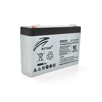 Акумуляторна батарея AGM RITAR RT670, Black Case, 6V 7.0Ah (151х34х94 (100)) Q20 (UG-18214)