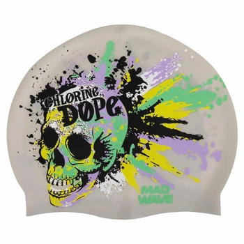 Шапочка для плавания силиконовая взрослая Mad Swim 055463 Silver-Multicolor