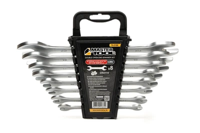 Ключі ріжкові MASTERTOOL SATIN FINISH набір 8 шт (6–20/22 мм) CrV DIN 3110 70-2108