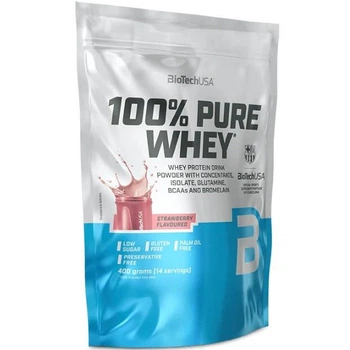 Протеин BiotechUSA 100% Pure Whey 400 г Strawberry / Клубника (Венгрия) комплексный сывороточный протеин