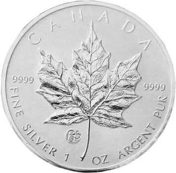 Колекційна срібна монета "Кленовий Лист - Fabulous 15 Privy Mark" 31,1 г 2011 рік