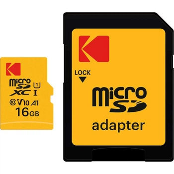 Карта памяти Kodak 16GB microSDHC class 10 UHS-I (EKMSDM16GHC10J60K) (355242)