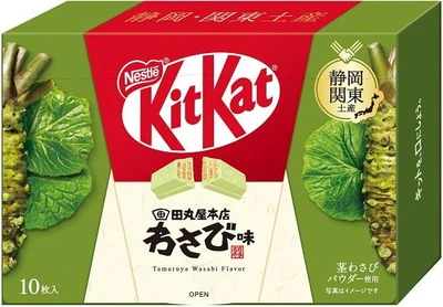 NESTLE Japan Kit Kat Wasabi Chocolate вафли со вкусом васаби, 10 шт