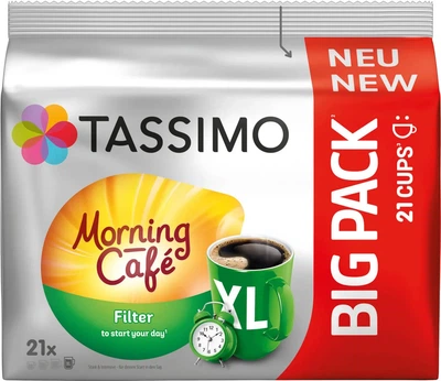 Кава в капсулах TASSIMO Morning Café Filter XL Big Pack 21 шт., для Bosch Tassimo