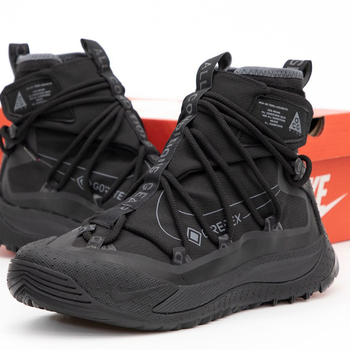 Кроссовки мужские Ni ACG Terra Antarktik Black / Най АСЖ терра Гор-Текс черные высокие 44