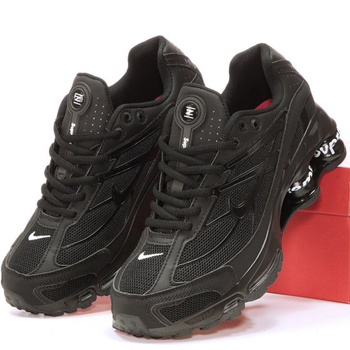 Кроссовки мужские и женские Ni Shox Ride 2 Supreme Black White / Най Шокс черные 44
