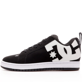 Кроссовки мужские и женские DC Shoes Court Graffik Black White / ДС Шуз черные с белым 43