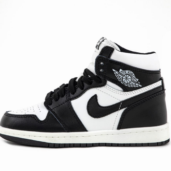 Кроссовки зимние мужские и женские Ni Air Jord 1 Black/White c мехом / Най Джор Ретро черно белые на меху 42