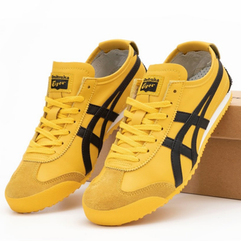 Кросівки чоловічі та жіночі Onitsuka Tiger Yellow / Асі Оніцука жовті з чорним 45