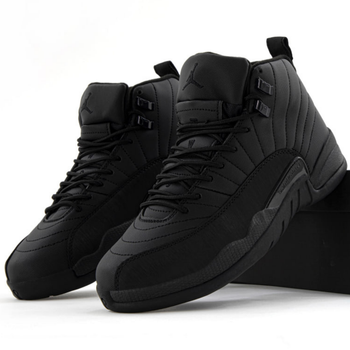 Кросівки чоловічі Ni Air Jord 12 Retro Black / Най аir Джор ретро 12 чорні високі 45