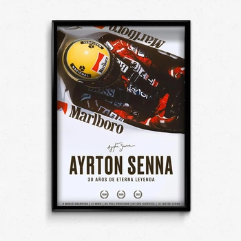 Постер в рамці ayrton senna formula 1 White А1
