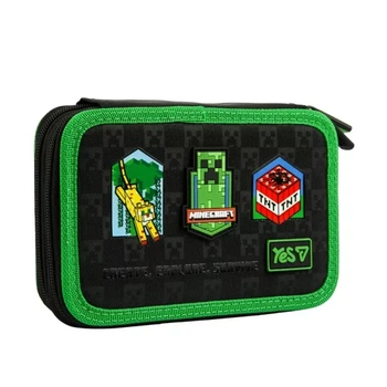 Пенал твердый YES Minecraft Adventure HP-01 2 отделения 13*21*4 см черный
