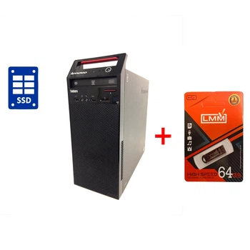 ПК Lenovo ThinkCentre E73 Tower / Intel Core i3-4170 (2 (4) ядра по 3.7 GHz) / 8 GB DDR3 / 120 GB SSD / Intel HD Graphics 4400 / DVD-RW б/у + Подарок Флеш-накопитель USB 64 GB