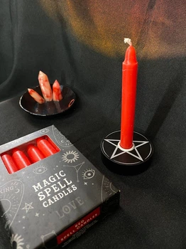 Маленькі свічки Spirit of Equinox без запаху з колекції Magic Spell червоного кольору Love (Любов) Набір 12 шт