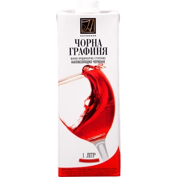 Вино Натхнення Чорна графиня напівсолодке червоне 1 л