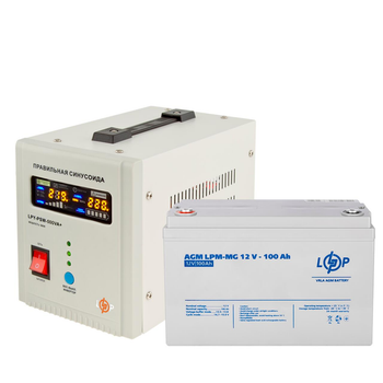 Комплект резервного питания LP (LogicPower) ИБП + мультигелевая батарея (UPS 500 + АКБ MG 1200W)
