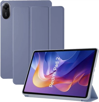 Силиконовый чехол обложка Smart Cover TPU с подставкой и автосном на планшет Xiaomi Redmi Pad 2 11" 2025 Лавандовый