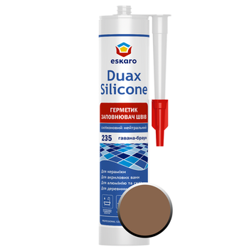 Герметик заполнитель швов Eskaro Duax Silicone №235 гаван-браун силиконовый нейтральный 300 мл