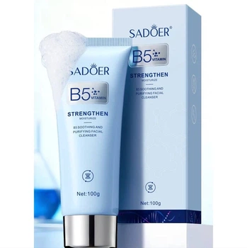 Пенка для умывания с витамином B5 (пантенол) SADOER B5 Vitamin Soothing and Purifying Facial Cleanser, 100 г (6942349746925)