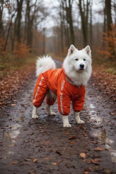 Дощовик для великих порід собак 3XL 56-57cm Самоід Хаскі Лайка Dog's Happiness Помаранчевий Хлопчик 0115-01/33
