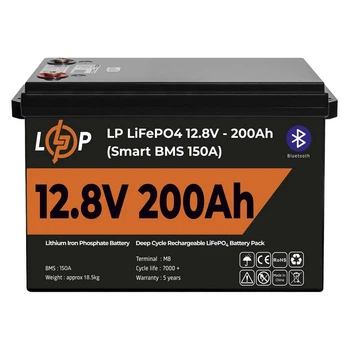 Аккумулятор LP LiFePO4 12V (12,8V) - 200 Ah (2560Wh) (Smart BMS 150А) с BT пластик Уценка