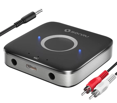 Bluetooth приемник-передатчик SONRU 2-в-1 - работает как приемник и передатчик, для автомобиля, ТВ и аудио системы