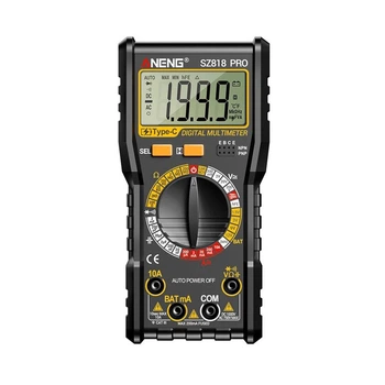 Цифровий мультиметр ANENG SZ818 PRO з акумулятором, USB Type-C, 1000 В, 10 А, NCV