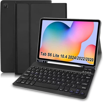Чехол-клавиатура Bluetooth для Samsung Galaxy Tab S6 Lite, черный, QWERTY- английская раскладка