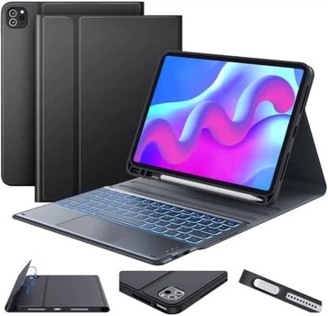 Чехол клавиатура с подсветкой для iPad Air 4 - Немецкая раскладка QWERTZ