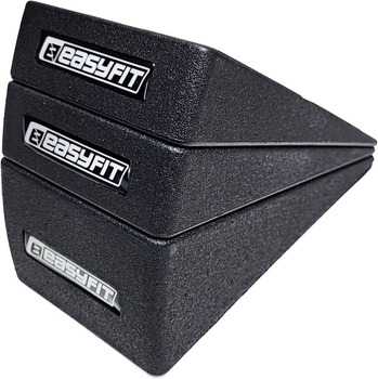 Клиновий блок EasyFit EF-0690 куточок, блок-платформа для присідань набір 3 шт Чорний (56003427)