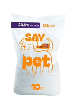 Сухой корм для взрослых собак SAY PET с говядиной, 10 кг