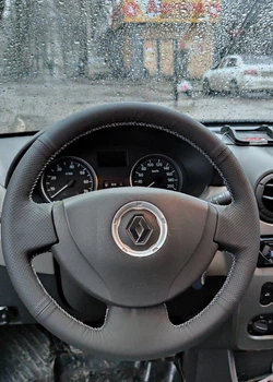 Чехол-оплетка на руль для Renault Logan 1/Sandero /Clio /Lada /Nissan Almera с автомобильной эко-кожи