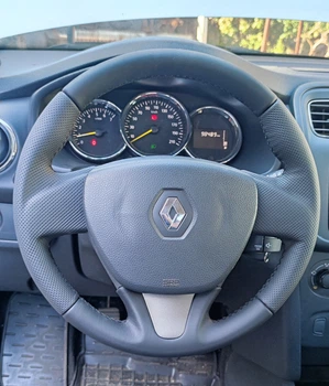 Чехол-оплетка на руль для Renault Megane 3/Scenic/Logan/Kangoo с автомобильной эко-кожи
